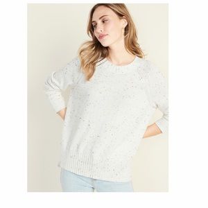 Old Navy Rib-Knit Trim Crew Neck Sweater, Oatmeal